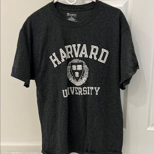 Champion Harvard University T-shirt. Charcoal and white Barely worn. Size large